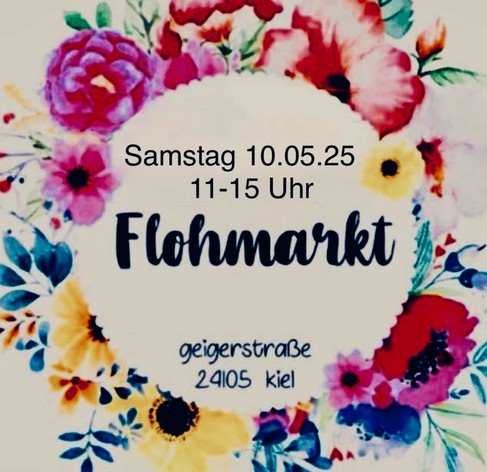 Blumiger Flyer mit den Infos aus dem Post