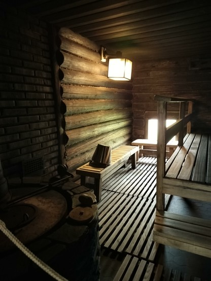 An old sauna didn't have a stove in the same room. The stove was downstairs and it took five hours to heat the sauna.