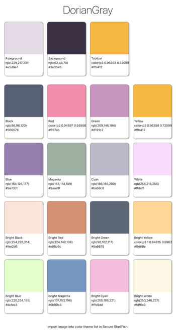 The color patches (this image can be imported into shellfish )