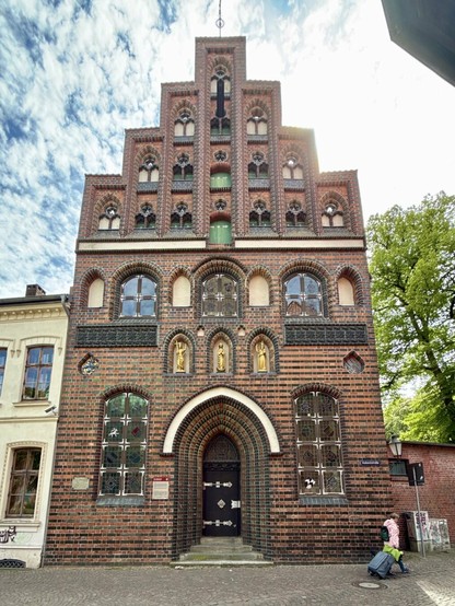 The Kalander House, a magnificent brick building.