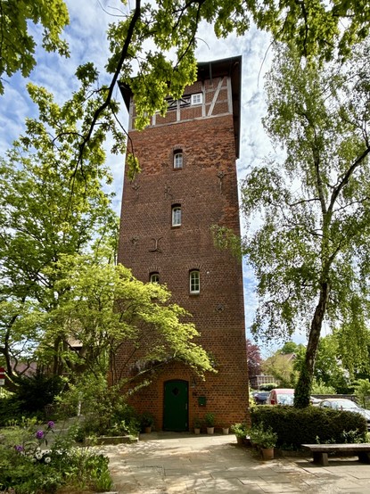 A brick tower.