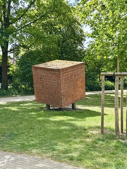 A brick sculpture.