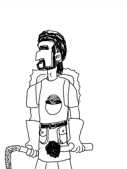 Digitally inked pencil sketch of a pasta paladin for the prompt of the same name at #sketchdaily