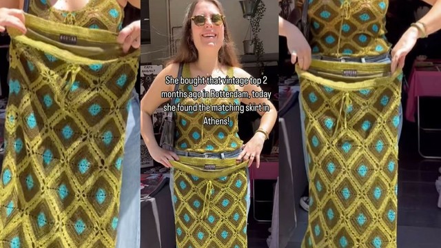 Woman Who Shopped Vintage Top In Netherlands Finds Perfectly Matching Skirt At Thrift Store Nearly...