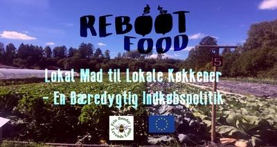 Mark med træer i baggrund og blå himmel. Tekst: REBOOT FOOD lokal mad til lokale køkkener

Logo for frie bønder levende land og EU