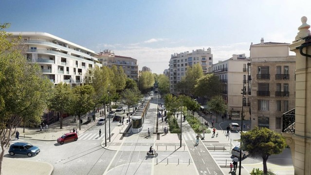 Le tramway de la rue de Rome vers les Catalans à Marseille est sur de bons rails