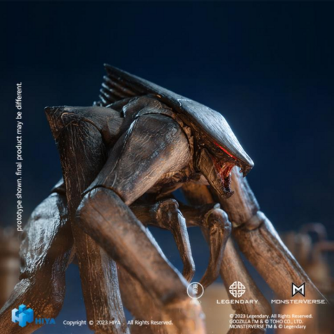 the figure from another angle, its mouth open, bright light on him from a blaze in the city