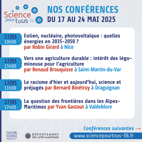 Conférences scientifiques Alpes Maritimes 06