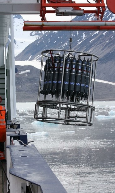 View from a boat taking water samples