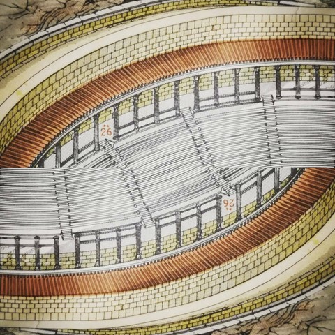 Symmetrical view of an architectural drawing of a Greek monument