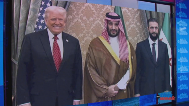 Photo of Trump with Saudi Arabia's brutal leader MBS & Syria's new president.