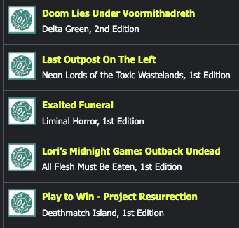 My Gen Con 2025 schedule screenshot