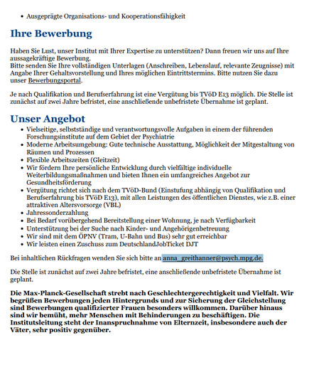 Further particulars, page 2.  (too much text to reproduce here). Contact:  anna_greithanner@psych.mpg.de.