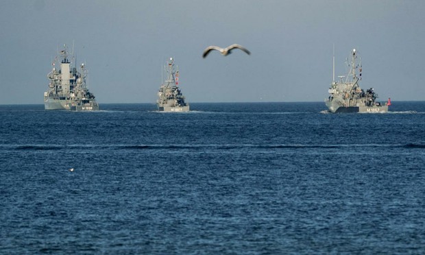 Cuatro buques de guerra refuerzan el flanco norte de la OTAN en el mar Báltico en una imagen de archivo. (Axel Heimken/picture alliance via Getty Images)