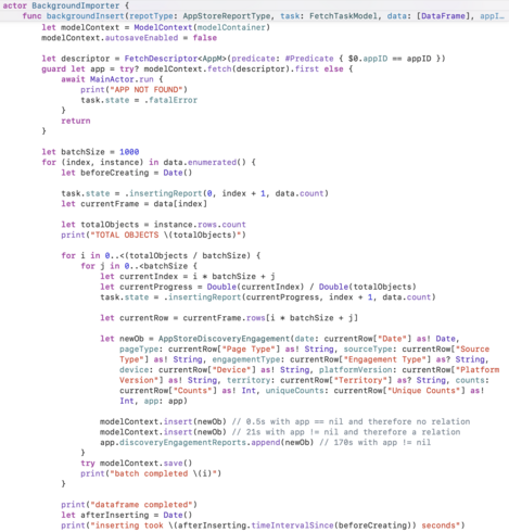 The code for testing.