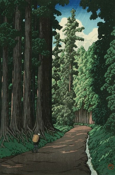 Hasui Kawase (#HasuiKawase): Road to Nikko. 
#shinhanga