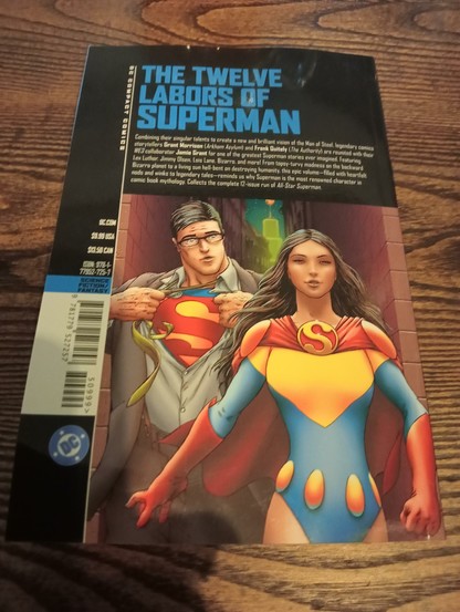 The back cover of All-Star Superman by Grant Morrison and Frank Quitely