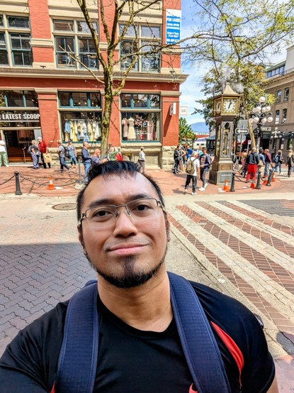 Just me posing at Gastown with the iconic steam clock behind me across the street.