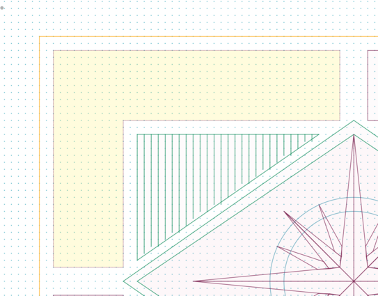 a close up on a quilt design laid out on dotgrid paper.