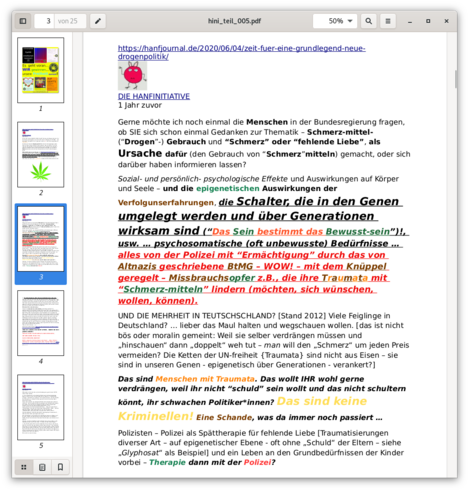 23.05.2025 Fragen über Fragen 2012 an die Politik - epigenetische Schädigungen durch die "ULTIMA RATIO" - "BtMG" - ein faschistisches System, das die Menschen krank macht und ausgrenzt. Es wird heute immer noch von faschistisch, rassistischen Interessengruppen verteidigt.