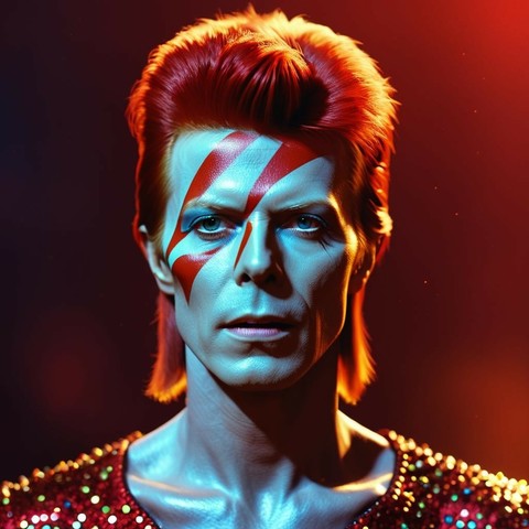70s music art: David Bowie as Ziggy Stardust