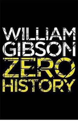 Zero History by William Gibson utilizes a minimalist, starkly contrasting design to powerful effect. The entire cover is set against a pure, solid black background, providing an intense visual contrast that immediately draws attention to the typography. No imagery or illustrative elements are present; the design entirely revolves around the bold textual presentation of the author’s name and the book's title.

At the center, the author’s name "WILLIAM GIBSON" appears in crisp, uppercase white letters, prominently occupying the upper half of the cover. Beneath this, the title "ZERO HISTORY" is displayed in equally bold, uppercase letters, but vividly highlighted in bright yellow, making it instantly distinguishable and eye-catching.

Both the author’s name and the title are rendered using a unique and stylized typeface. Each letter is intersected and fragmented by thin lines and geometric shapes, creating a strikingly fractured and slightly chaotic appearance reminiscent of digital glitches or shattered glass. 

The absence of additional graphics, blurbs, or textual clutter further emphasizes this starkly graphic approach, reinforcing Gibson's known literary themes of technological innovation, sleek modernity, and digital-era anxiety, effectively appealing to readers familiar with his cyberpunk-influenced narratives.