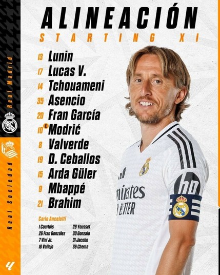 Our starting XI vs Real Sociedad