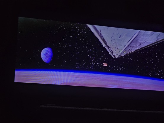 The Star Destroyer approaching the Tantive 4 blockade runner