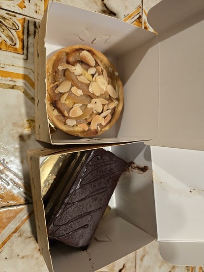 Pear and chocolate cakes