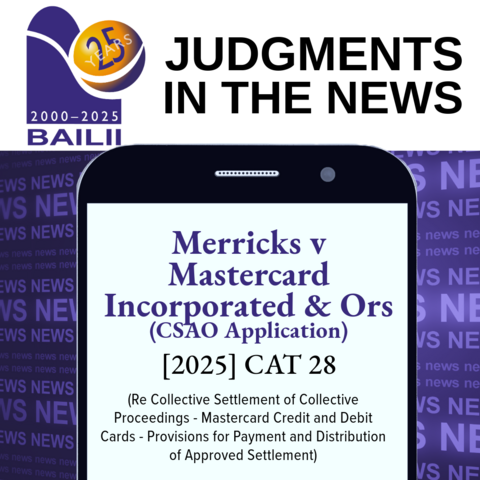 Cell phone screen with post text about the judgment on it