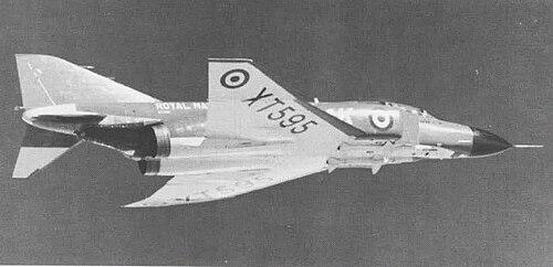 The first UK Phantom on a test flight in 1968