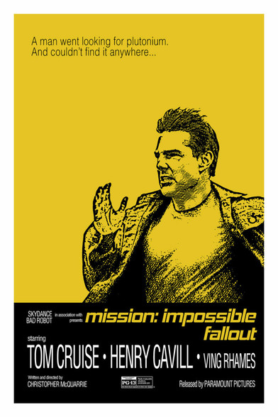 A poster for Mission impossible: Fallout mimicking the poster for Easy Rider