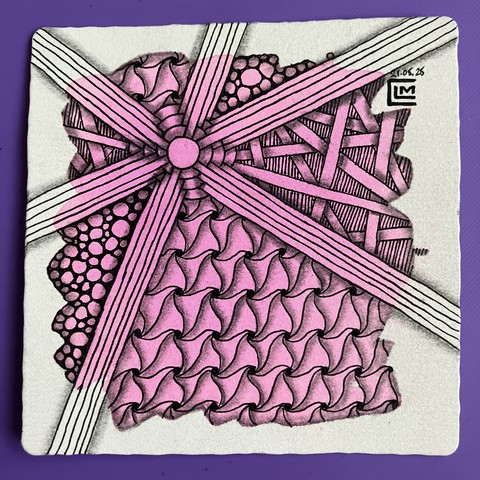 Finished tile with black ink and graphite shading