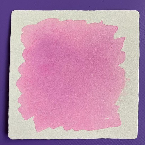 White tile pre-coloured with pink watercolour