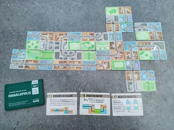 Photo finale d'une partie du jeu de société Mégalopolis (Sprawlopolis en VO)