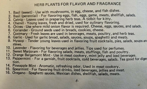 Forgotten flavorings