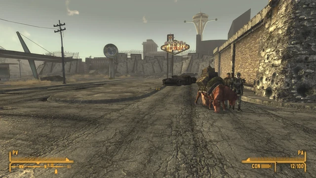 Pantallazo del videojuego Fallout: New Vegas ejecutado en Linux y de forma nativa sobre Wayland con la rama de Proton procedente de CachyOS.