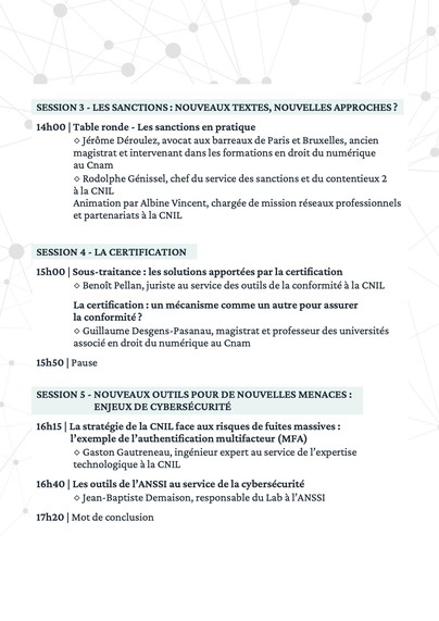 Programme de la journée RGPD qui va se dérouler au Cnam. Plus d'infos sur https://cnil.fr/fr/journee-rgpd-le-mardi-24-juin-paris