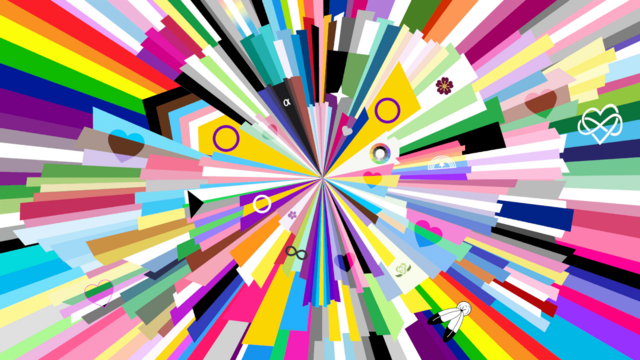 Pride flag featuring 74 individual LGBTQIA+ flags, Creative Commons BY-NC-SA 4.0, github.com/microsoft/Pride-flag