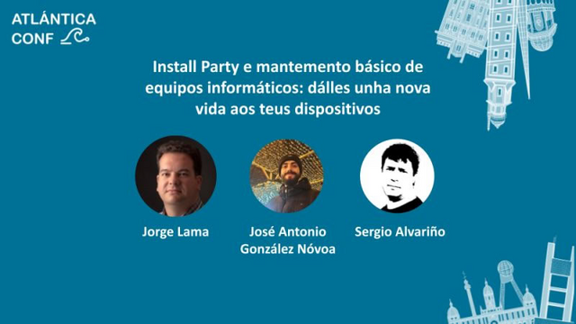 Cartel coas fotos dos tres impulsores