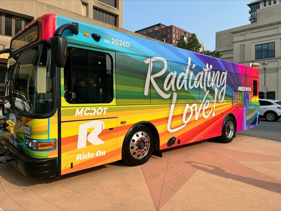 image of pride ride on bus