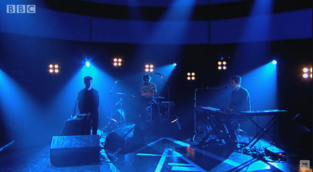 James Blake on the TV set of BBC.