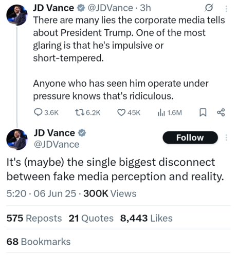 The vice president of the United States tweeting about comments and suggestions that President Donald Trump is unhinged. The VP is suggesting that the president is well adjusted and calm.
