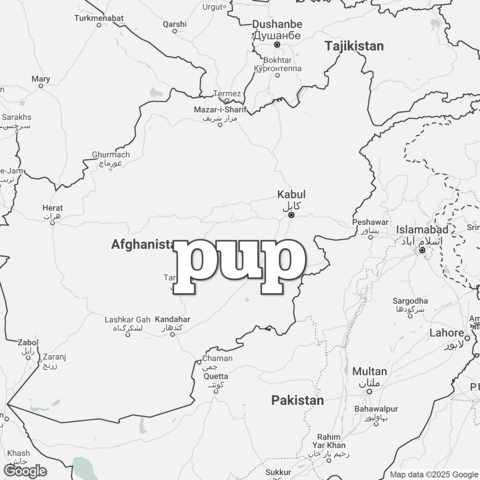 Map of Afghanistan overlaid with "pup".