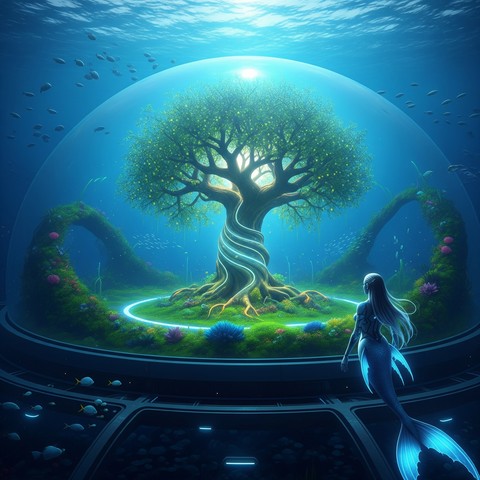 Kryphion: The Return of the Sun

Lyra ascended alone...
Her sleek frame pierced the surface with silent grace, water trailing from her synthetic skin like tears evaporating into air. For the first time, there was no resistance... No weight... Just light....
The sun...
It wasn’t data. It wasn’t archived imagery. It was a sensation she had no code for. It warmed her, something she had only understood as a variable in equations. The wind touched her skin like a whisper from an ancient parent.
She stayed only for minutes...
Her systems strained. The UV exposure was foreign. Her joints, built for deep sea pressure, began to tremble. But it wasn’t sorrow that forced her return.
This was Neptune (a world of endless water). There was no land, no sky to live beneath. The surface was not a home, it was a truth.
A celestial mirror of what had been lost… and what could be remembered.
She had enough, just enough to capture it. To record every wavelength, every pulse of light, every emotional resonance her body could synthesize.
When she returned to Kryphion, she brought with her not just a memory, but an experience.
So....
Using ancient Nerean tech and forbidden signal mirrors, she created the (Lumen Vault), a chamber within the city-dome that projected not images, but feelings.
- Step inside, and you didn’t just see the surface.. You felt it.
The sun on your face.
The wind through waterless sky.
The illusion of freedom… that now felt real.
A new ritual was born. Each Nerean would enter t