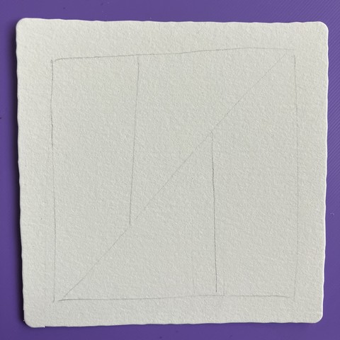 Blank tile apart from the rough square birder and pencil string