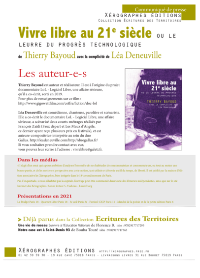 Hier, avec Léa Deneuville, alors que nous arrivions au festival Quartier du Livre pour présenter notre essai « Vivre libre au 21e siècle (ou le leurre du progrès technologique) », nous avons eu l'agréable surprise de découvrir que « Le recueil de Nakamoto », tout juste publié par @pvheditions@lire.im , dans lequel nous signons « Chronique d'un crevard », nouvelle d'anticipation, était mis en avant sur un présentoir à côté de notre essai. 🙂 

#lecture #livres #livre #politique #numérique #bitcoin