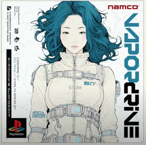Line drawing, a girl with blue hair and a sci-fi outfit