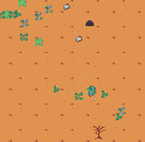 the main character from waste farm placing weeds on the map