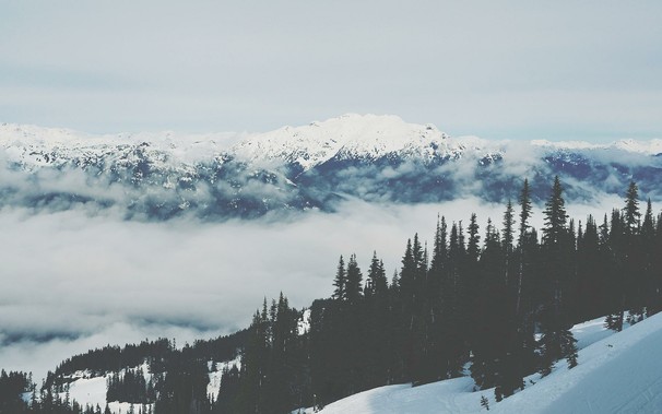 mountains, snow, winter, trees, landscape, nature, snowy peak, snowy mountain